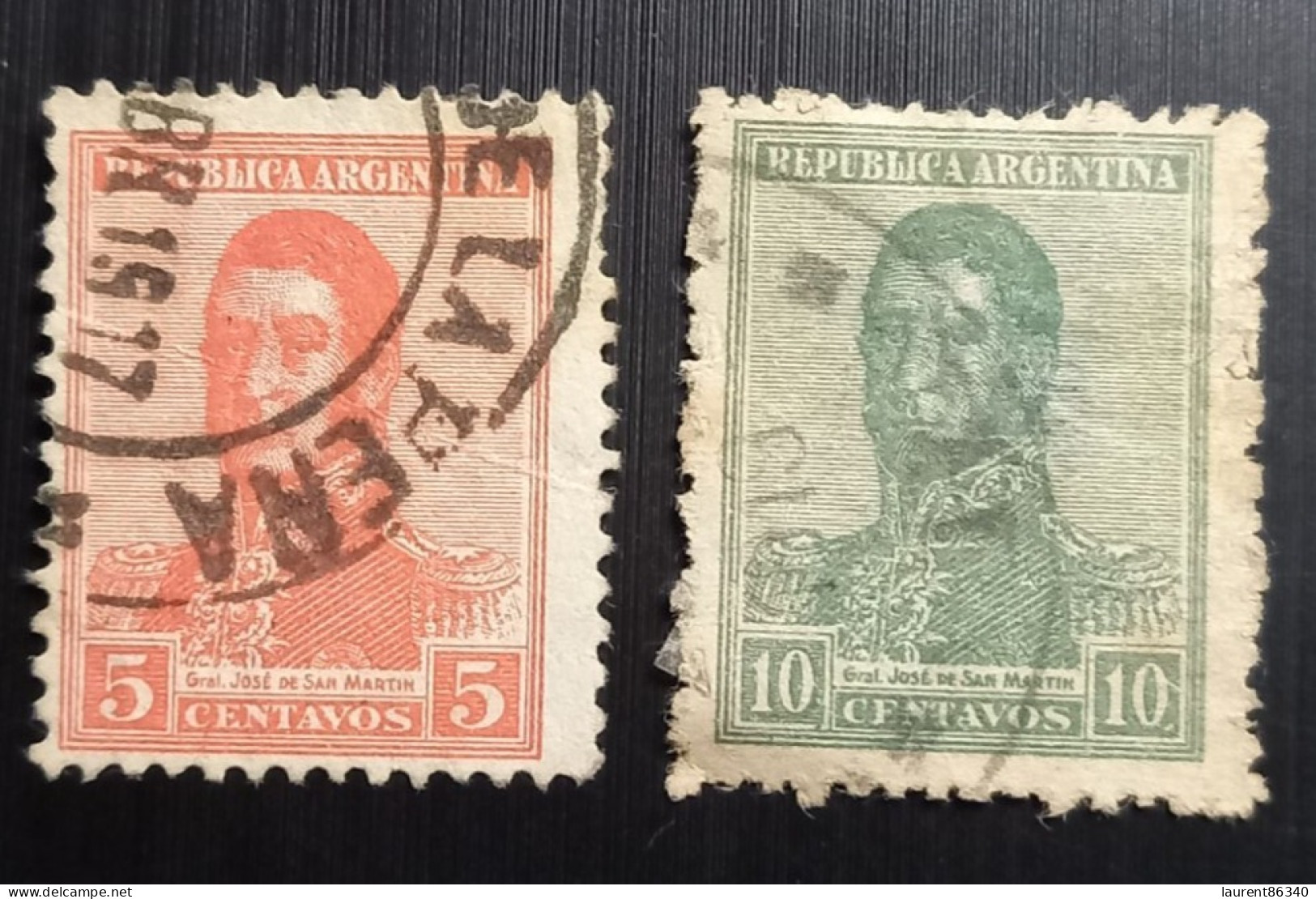 Argentine 1917 General José Francisco De San Martín, (1778-1850 ) 5C & 10C Oblitérés - Oblitérés