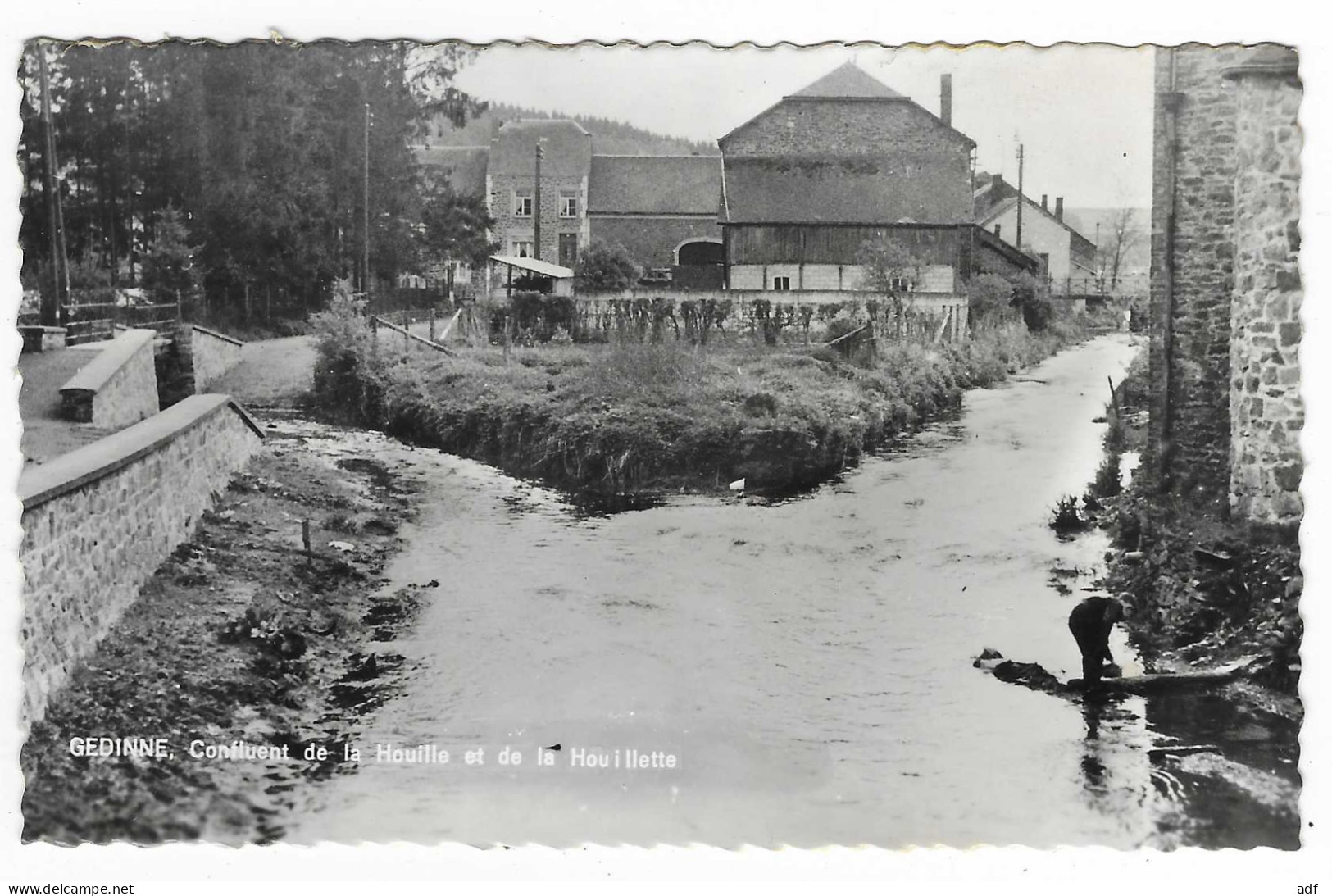 CPSM GEDINNE, CONFLUENT DE LA HOUILLE ET DE LA HOUILLETTE, Format 9 Cm Sur 14 Cm Environ, BELGIQUE - Gedinne