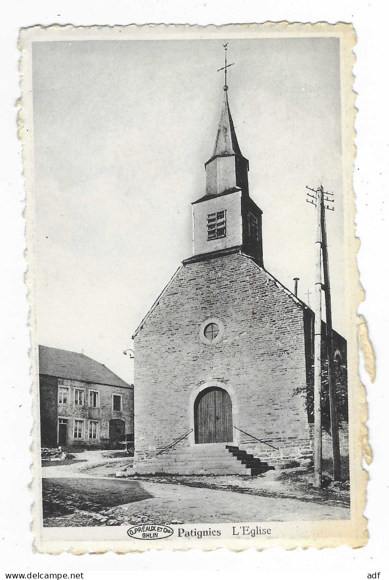 CPSM PATIGNIES, L'EGLISE, Format 9 Cm Sur 14 Cm Environ, GEDINNE, BELGIQUE - Gedinne