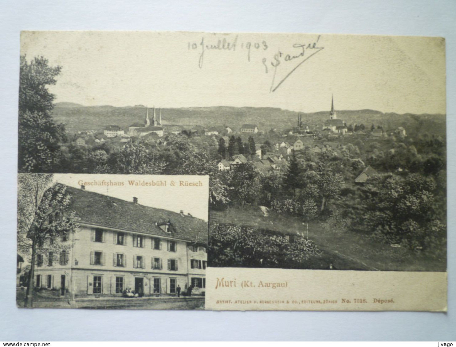 2023 - 1722  MURI  (Kt. Aargau)  :  Geschäftshaus  WALDESBÜHL  &  RÜESCH   1903   XXX - Muri