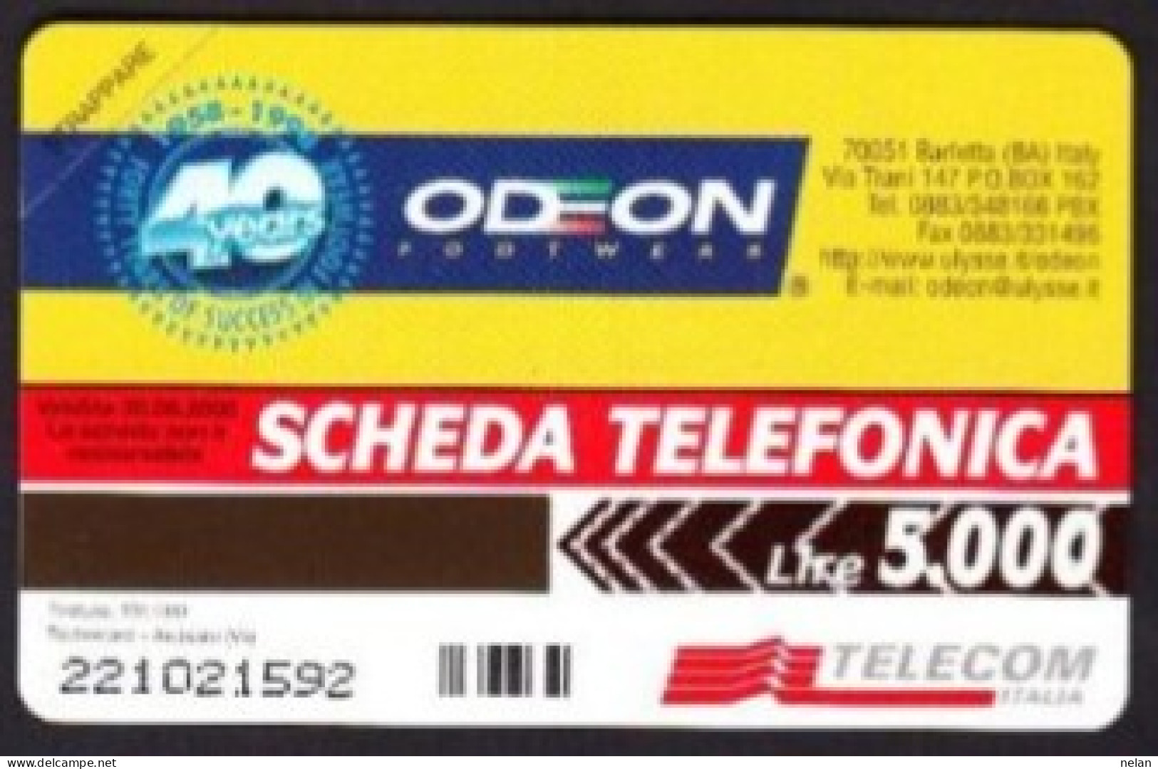 SCHEDA TELEFONICA  - ITALIA - TELECOM - NUOVA - ODEON - Öff. Sonderausgaben