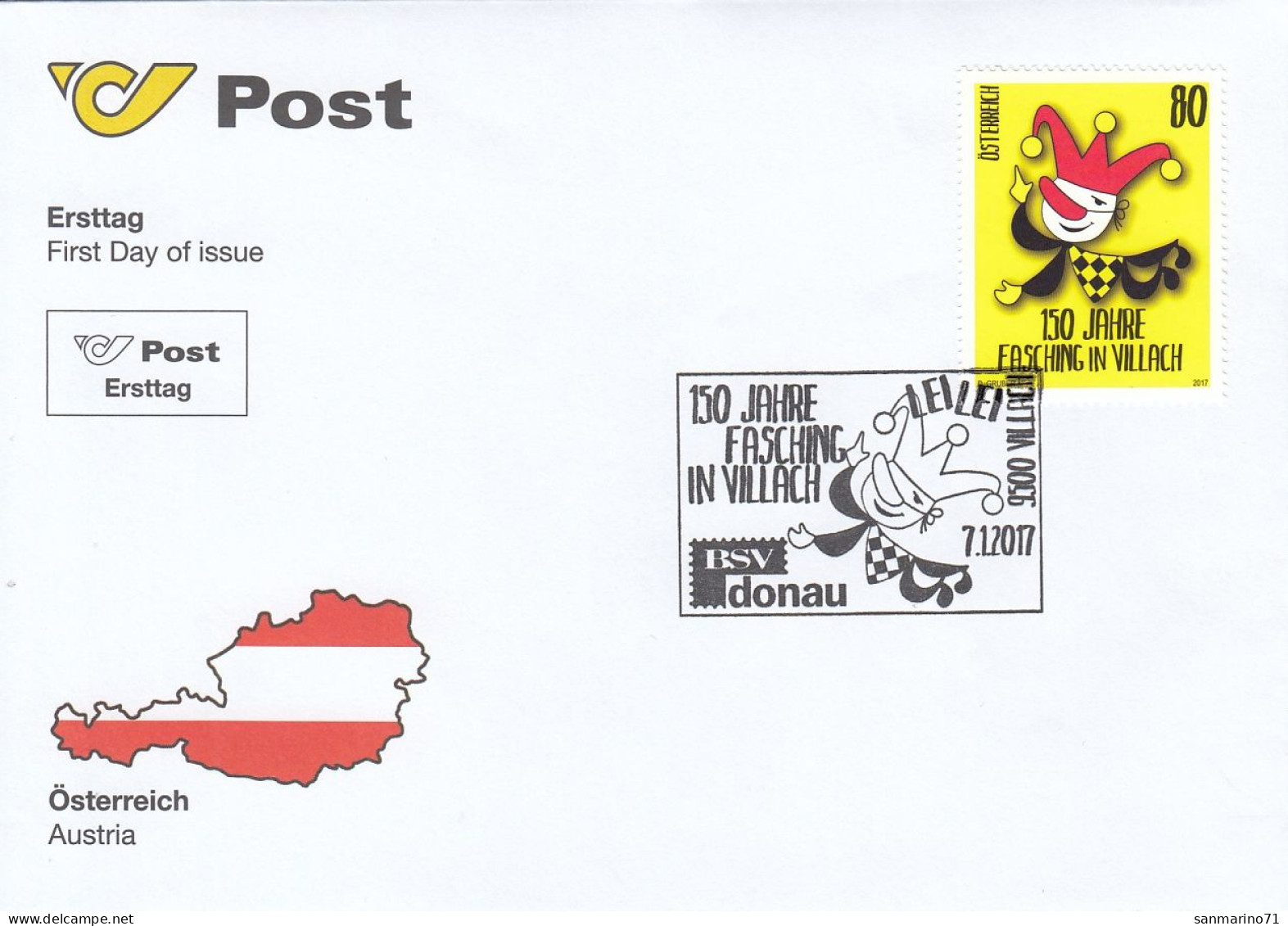 FDC AUSTRIA 3321 - Carnevale