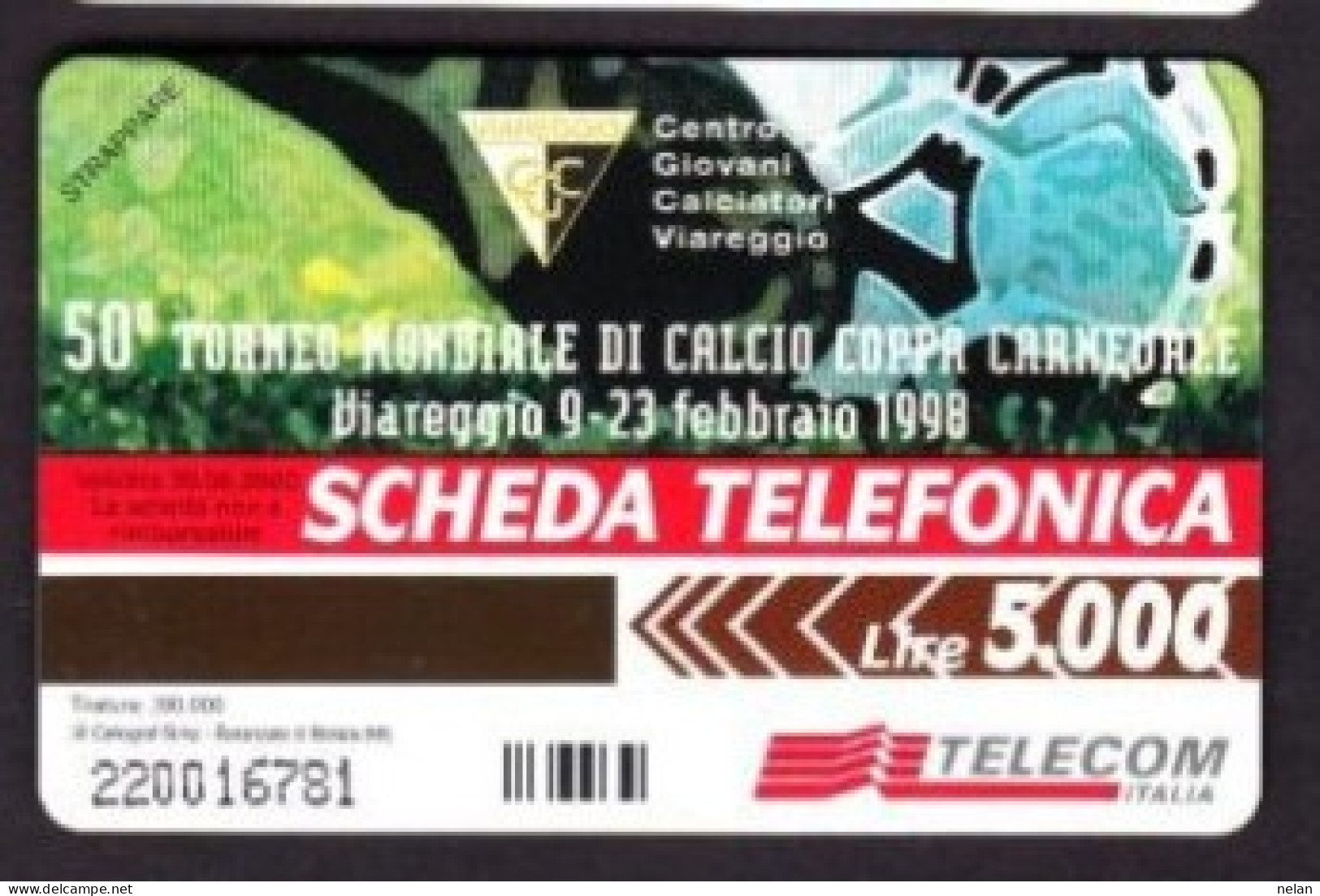 SCHEDA TELEFONICA  - ITALIA - TELECOM - NUOVA - 50 TORNEO DI CALCIO - Öff. Sonderausgaben