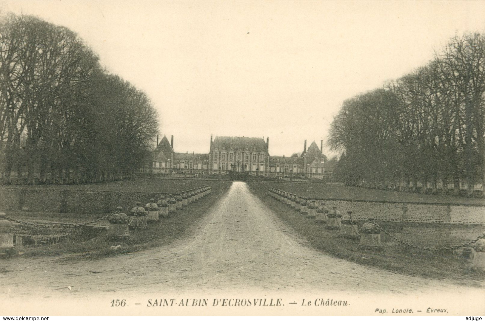 CPA-27- SAINT-AUBIN-D'ESCROVILLE - Le Château - Edit Loncle N° 156 **  2 Scan* - Saint-Aubin-d'Ecrosville