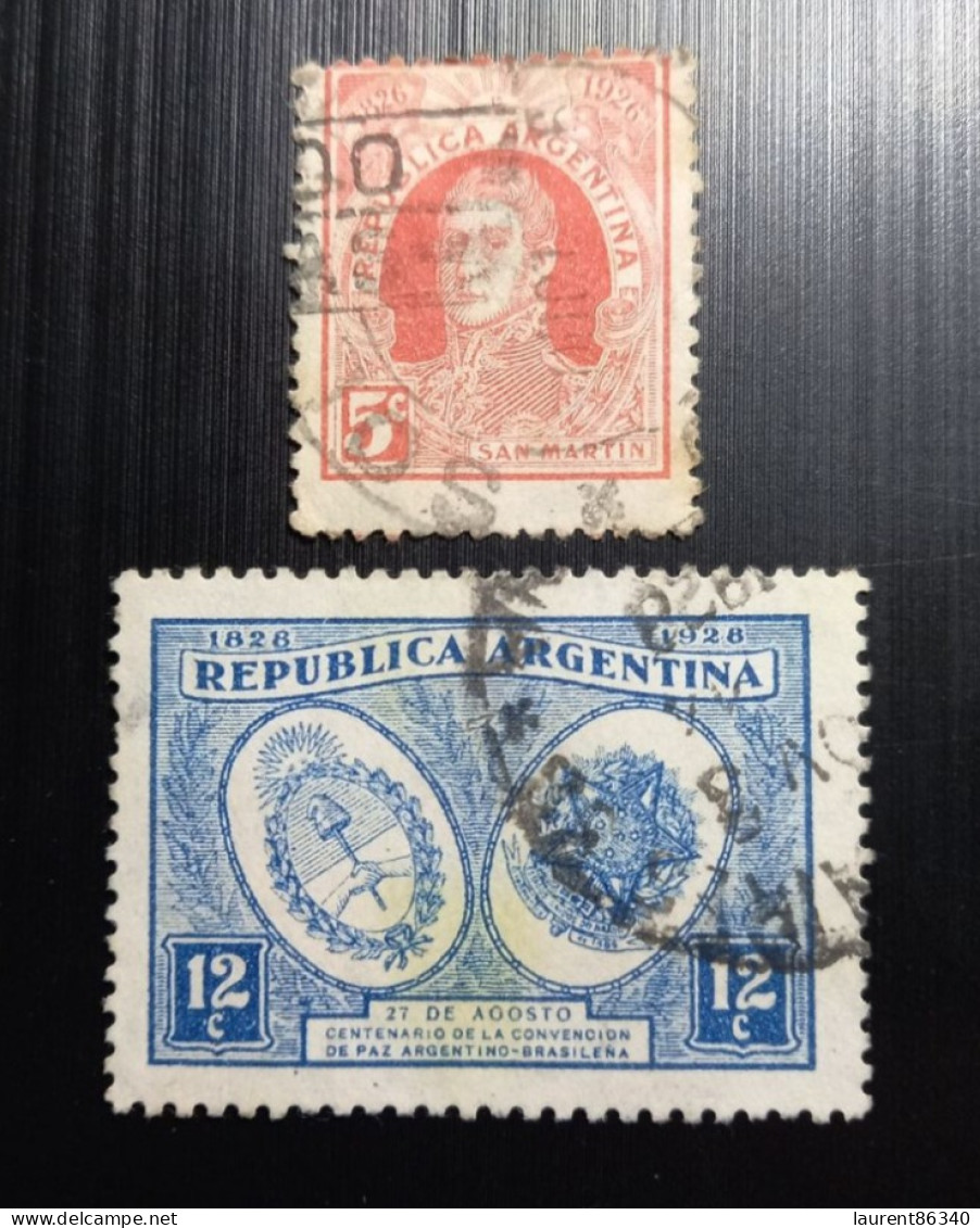 Argentine 1926 - 1928 The 100th Anniversary Of The Argentine Post & Of The Argentine-Brasilian Peace - Lot 2 Timbres - Oblitérés