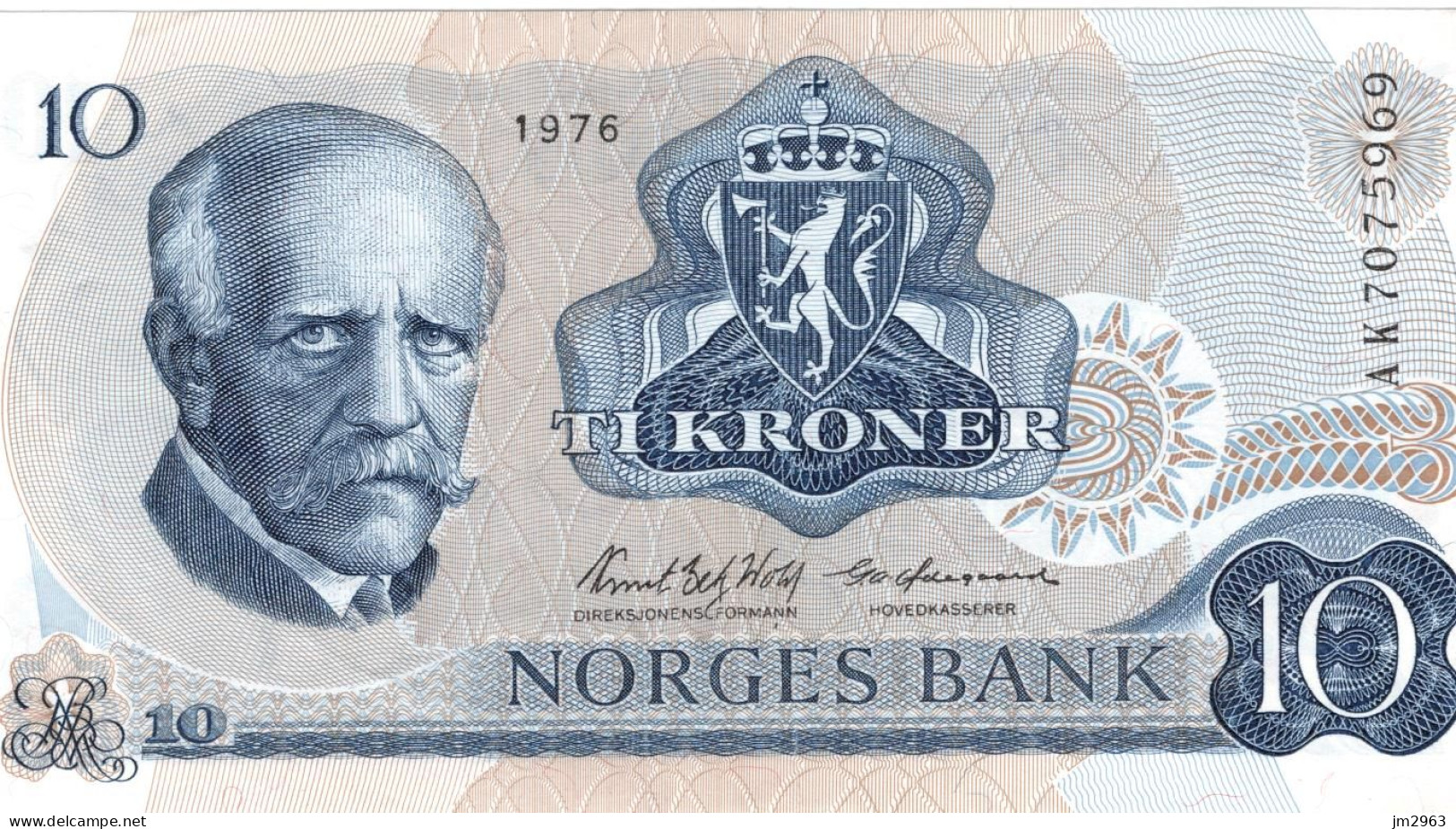 NORVEGE 10 COURONNES 1976 VF  AK 7075969 - Noorwegen