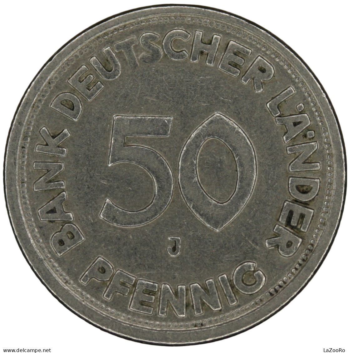 LaZooRo: Germany 50 Pfennig 1949 J XF Error Without Year - 50 Pfennig