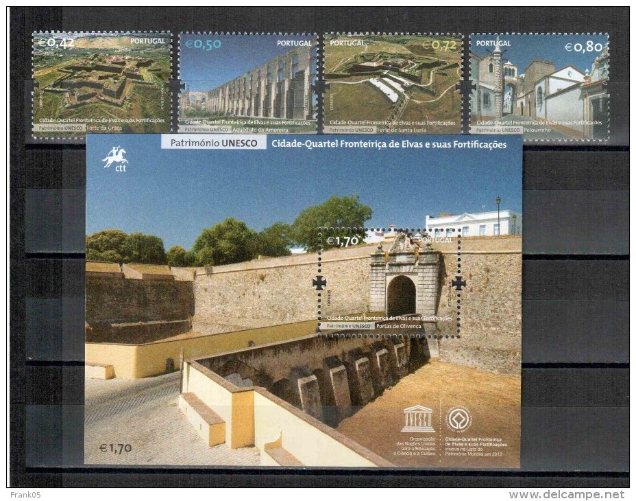 Portugal 2014 Set  And Souvenir Sheet Elvas Kulturerbe Der Menschheit / World Heritage UNESCO ** - UNESCO