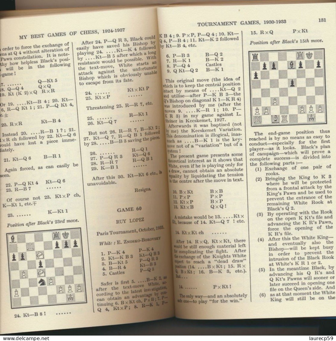 Livre ECHECS - A. ALEKHINE - My Best Games Of Chess - 1924 - 1937 - Giochi Di Società