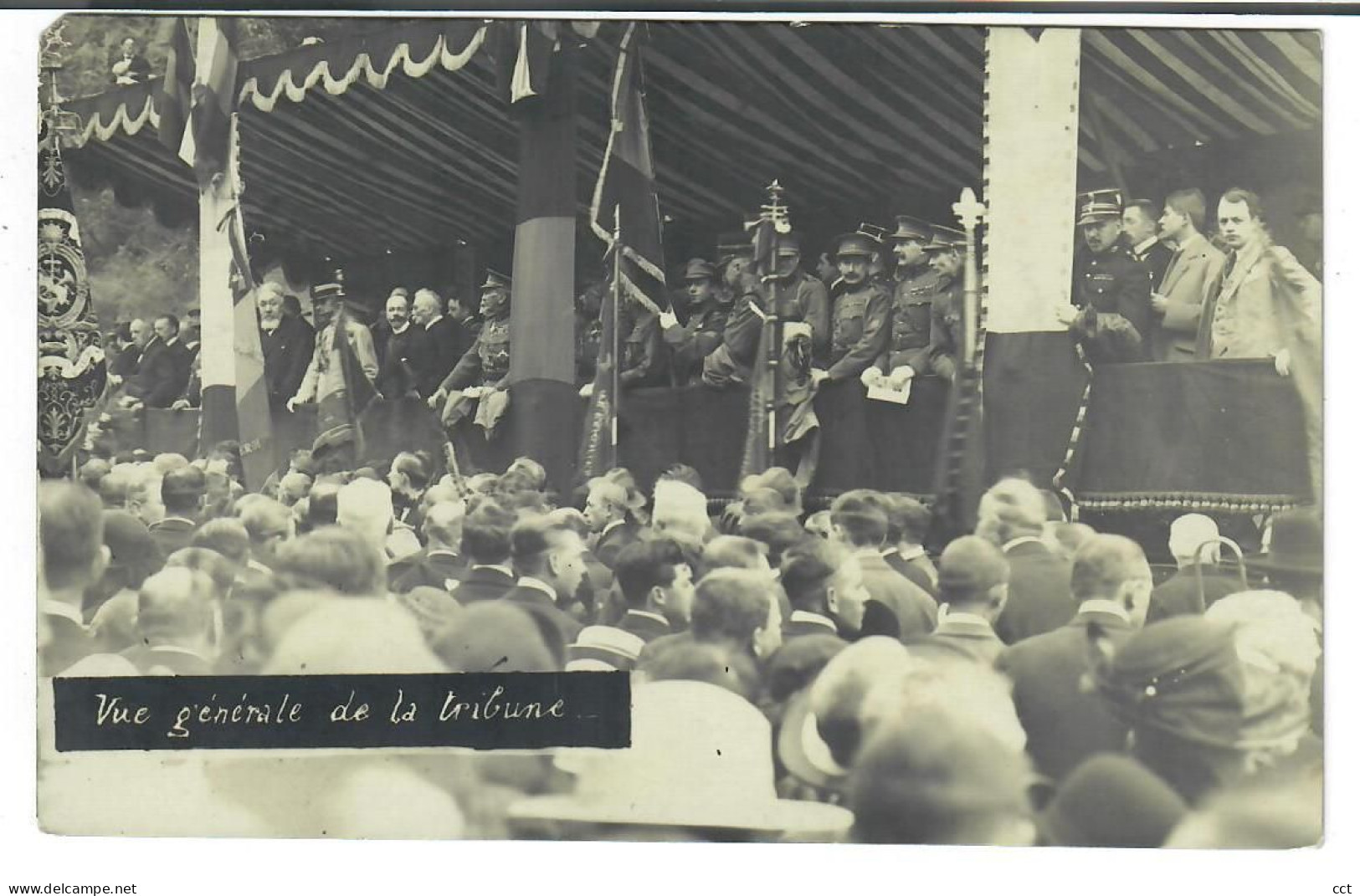 Tamines  Sambreville   CARTE PHOTO  Discours De Mr Duculot  Bourgmestre De Tamines  + Vue Générale De La Tribune - Sambreville