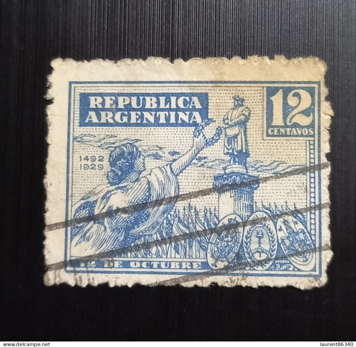 Argentine 1929 The 437th Anniversary Of The Discovery Of America 12 C - Oblitérés
