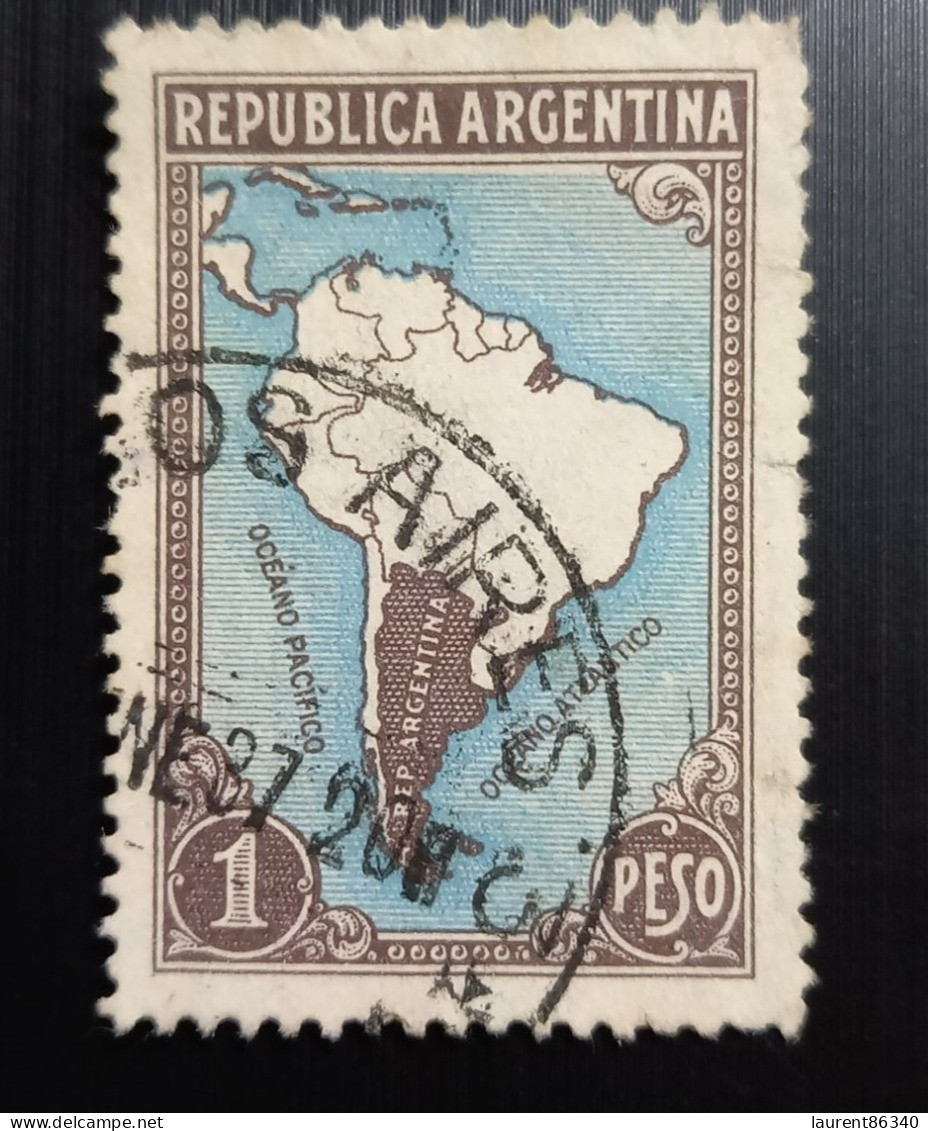 Argentine 1936 - Definitive Issues - Agriculture Cartes   Agriculture/With Borders 1 Peso  Oblitéré - Gebraucht