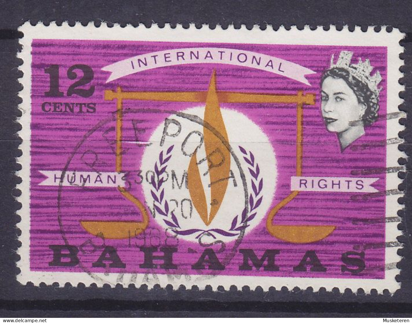 Bahamas 1968 Mi. 275, Internationales Jahr Der Menschenrechte, FREEPORT Cancel (o) - 1963-1973 Autonomia Interna