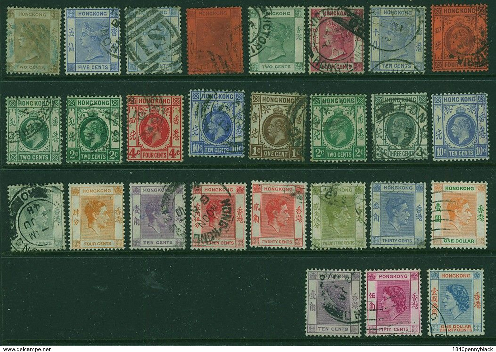 HONG KONG 1864-1960 27 Mainly Sound Used Stamps From QV To QE2  One Used In Shanghai. China - Collections, Lots & Séries