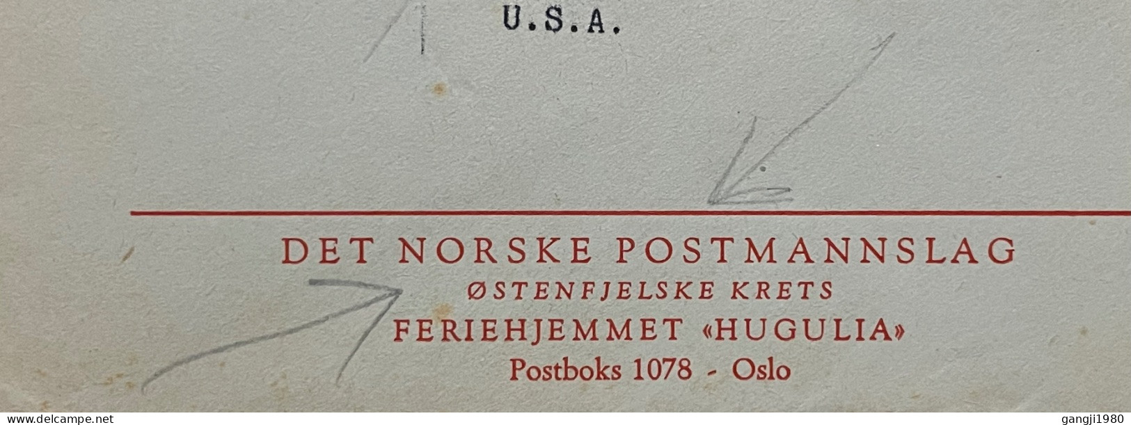 NORWAY 1960, COVER USED TO WASHINGTON STAMP CO,  POSTMAN HOLIDAY HOME, SLOGAN, HELP POSTAL GIRO ACCOUNT, - Covers & Documents