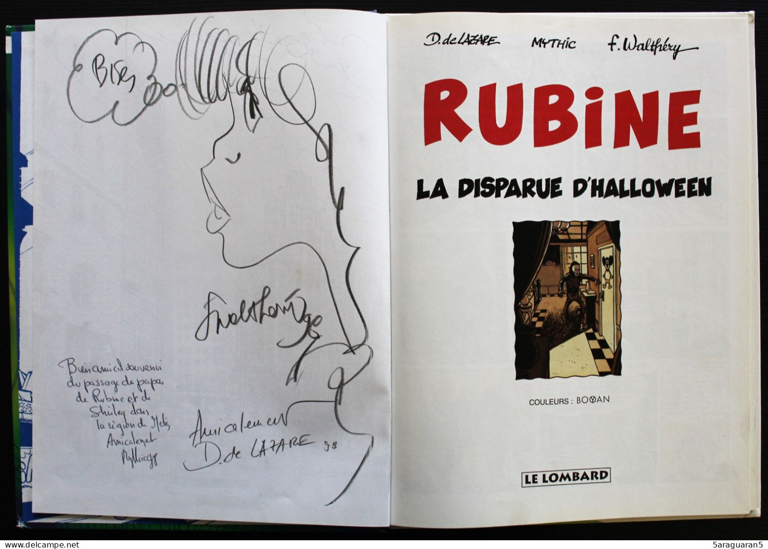 BD RUBINE - 5 - La Disparue D'Halloween - EO 1997 Dédicacée Par Wathéry, De Lazare Et Mythic ! - Rubine