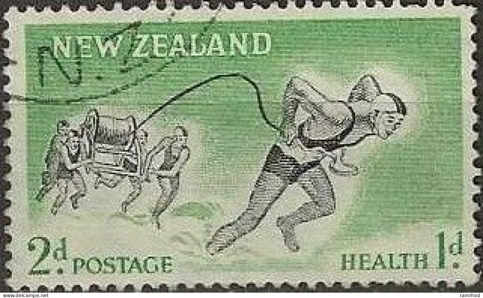 NEW ZEALAND 1957 Health Stamps - 2d.+1d - Lifesavers In Action FU - Oblitérés