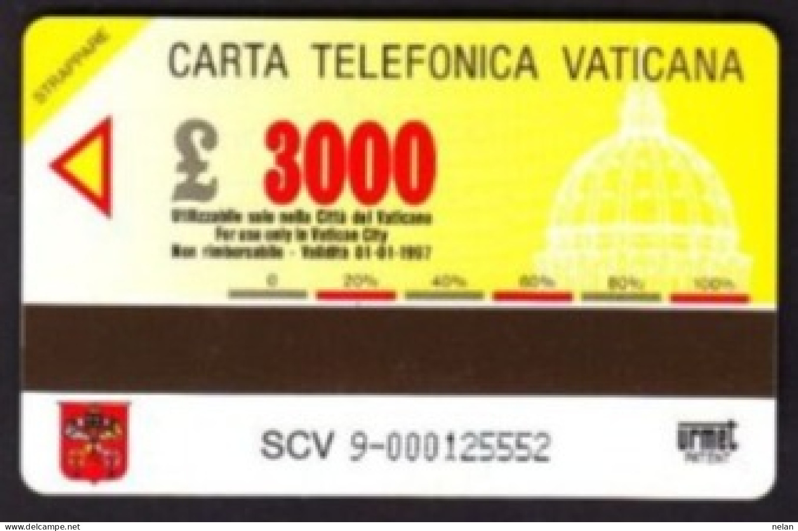 SCHEDA TELEFONICA  - ITALIA - VATICANO - URMET - NUOVA - PER TELEFONARE DAL VATICANO PREFISSO 2 - Vaticano