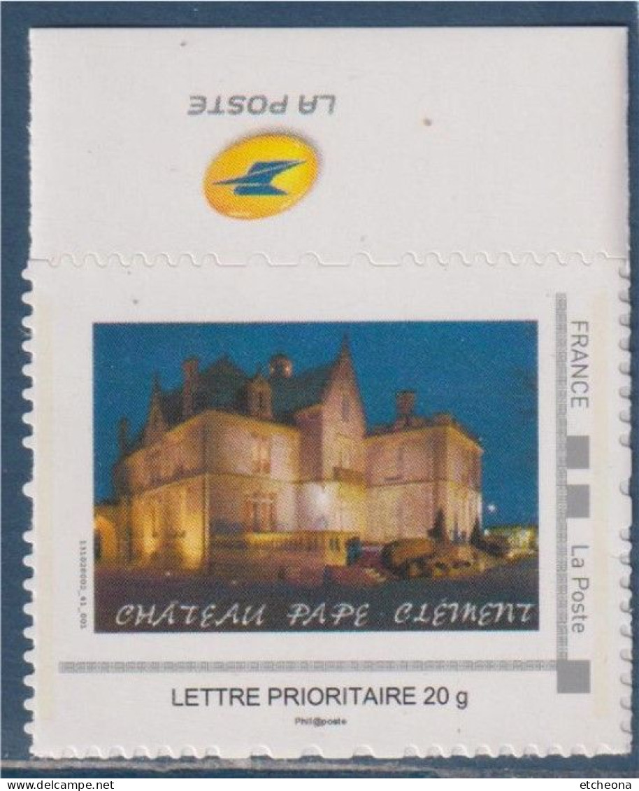 Château Pape Clément Pessac 10ème Salon Philatélique TVP LP 20g Le Château La Nuit Avec Bord De Feuille Logo La Poste - Nuovi