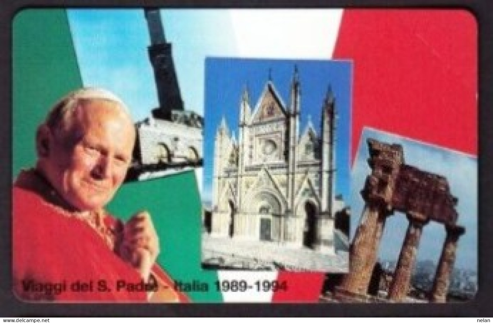 SCHEDA TELEFONICA  - ITALIA - VATICANO - URMET - VIAGGI DEL SANTO PADRE - ITALIA 1989 - 1994 - Vatican