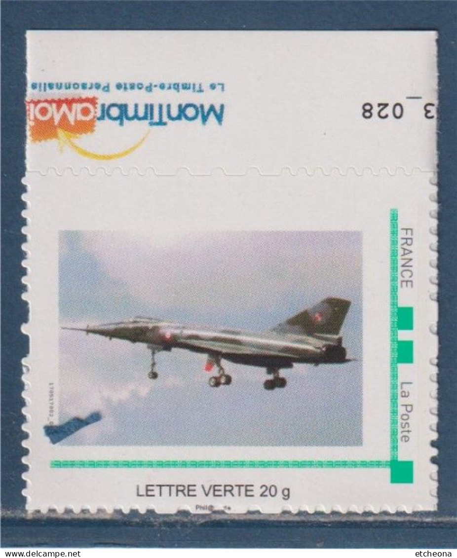 Mirage IV En Vol Type Lettre Verte Cadre Vert Et Logo MonTimbraMoi Neuf - Unused Stamps