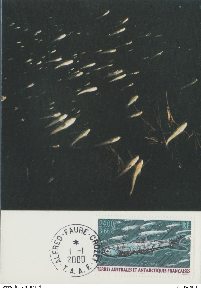 TAAF N° 268 POISSON SUR CARTE MAXIMUM - FDC