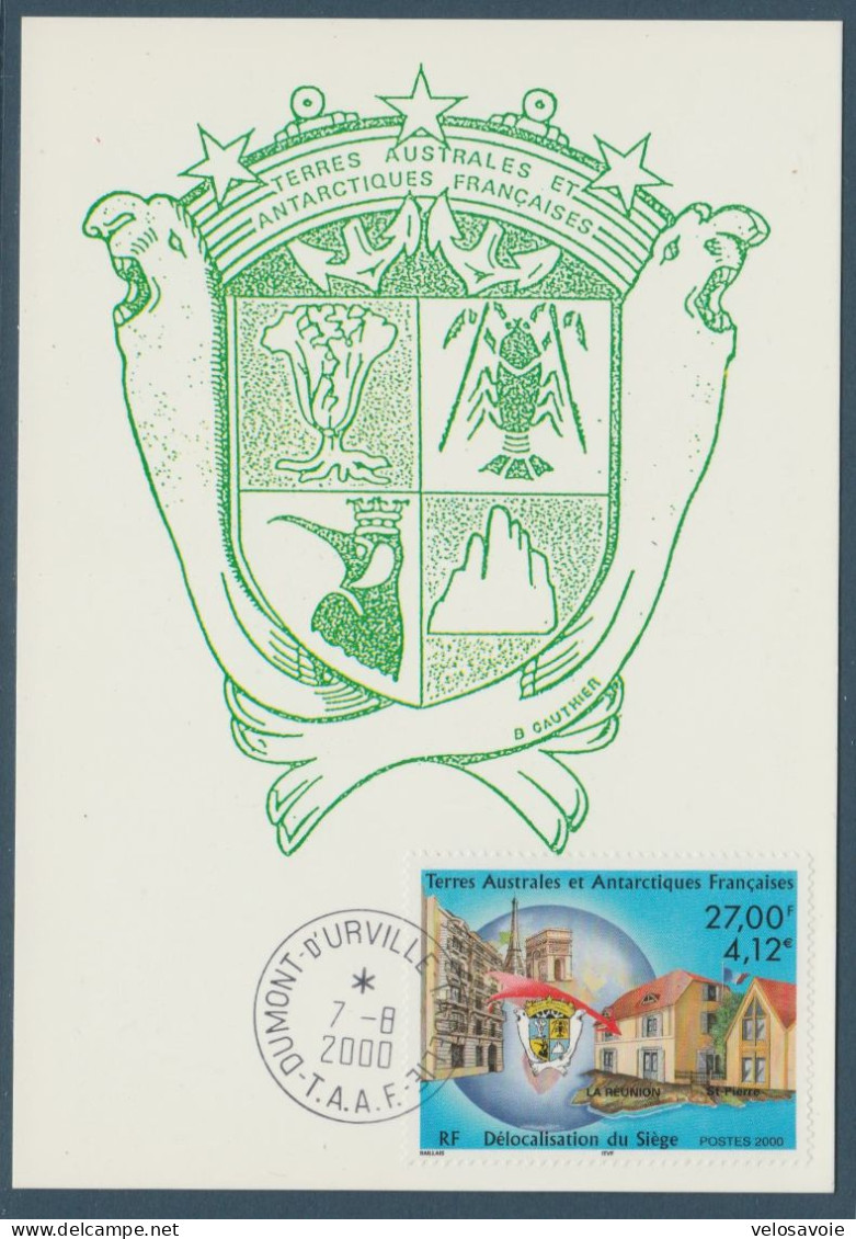 TAAF N° 286 SUR CARTE MAXIMUM - FDC