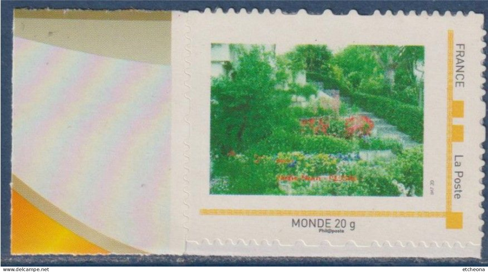 MonTimbraMoi, Monde -20g Horizontal, Série Nature, Jardin Fleuri Pessac, Type Noeud - Neufs