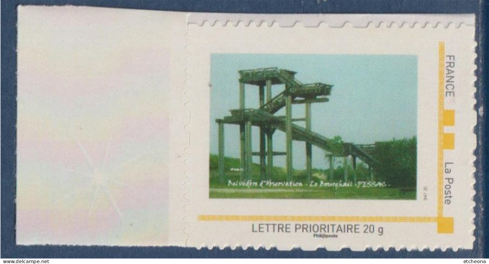 MonTimbraMoi, France -20g Horizontal, Série Nature, Belvédère D'observation Le Bourgailh Pessac, Type Noeud - Unused Stamps