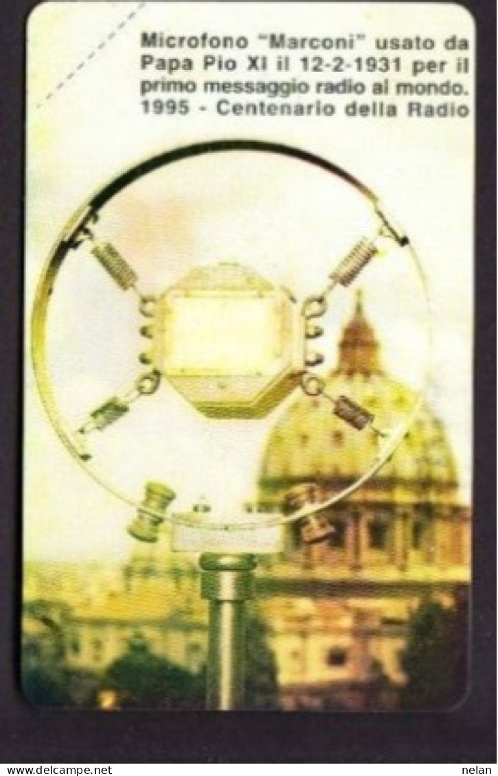 SCHEDA TELEFONICA  - ITALIA - VATICANO - URMET - NUOVA - MICROFONO MARCONI - CENTENARIO DELLA RADIO - Vaticano