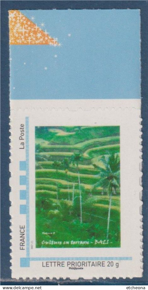 MonTimbraMoi, France -20g Vertical, Série Nature, Culture En Terrasse Bali, Type Etoile - Unused Stamps