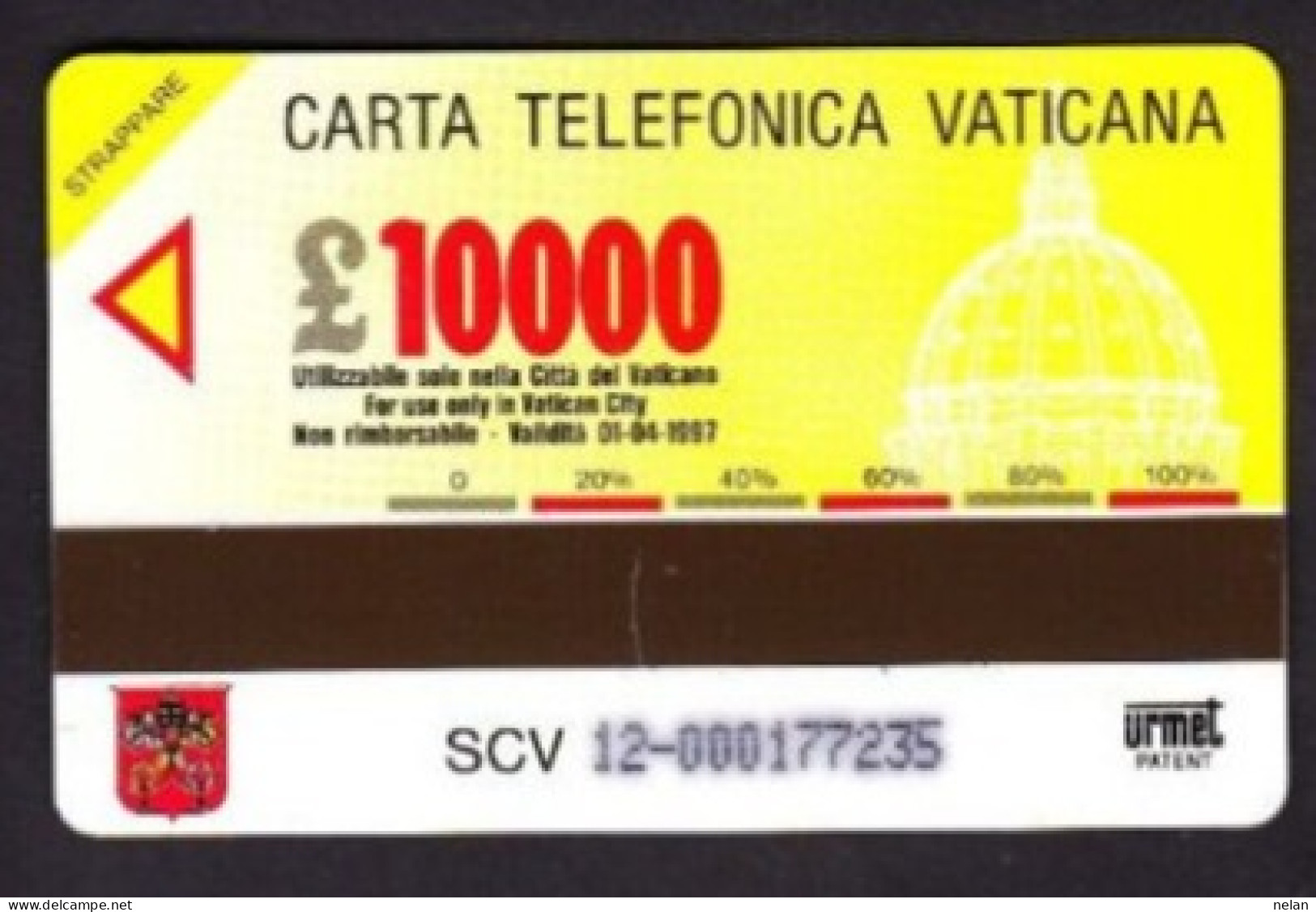 SCHEDA TELEFONICA  - ITALIA - VATICANO - URMET - NUOVA - ANNO EUROPEO DELLA NATURA - Vaticaanstad