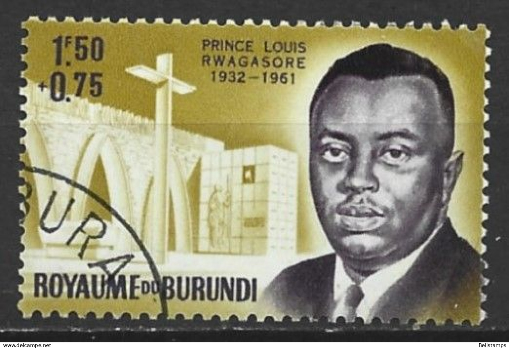 Burundi 1963. Scott #B3 (U) Prince Louis Rwagasore And Memorial Monument - Gebraucht