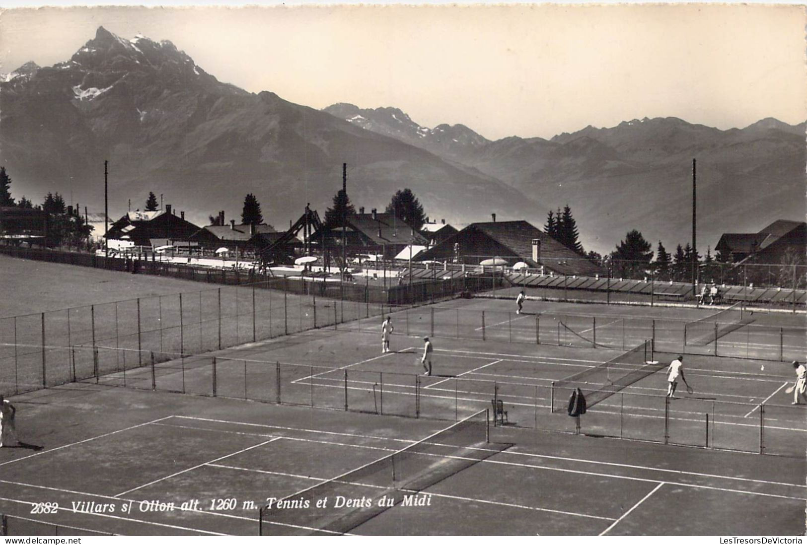 SUISSE - Villars Sur Ollon - Tennis Et Dents Du Midi - Carte Postale Ancienne - Ollon