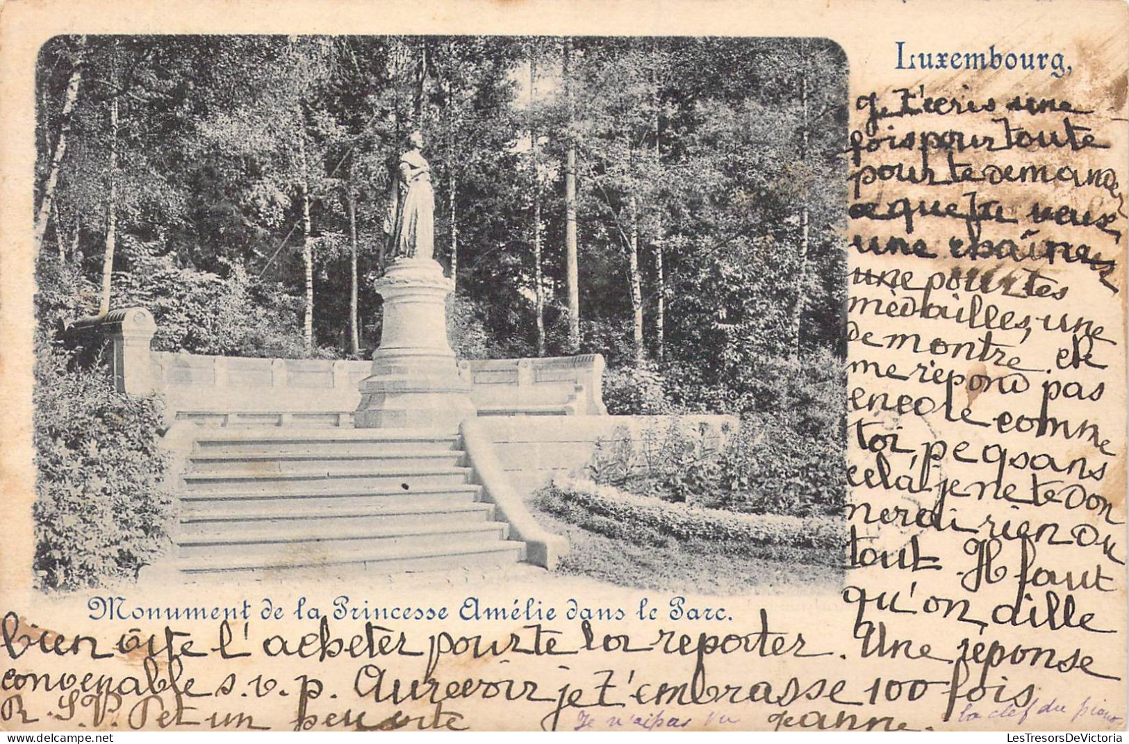 LUXEMBOURG - Monument De La Princesse Amélie Dans Le Parc - Carte Postale Ancienne - Luxemburg - Stadt