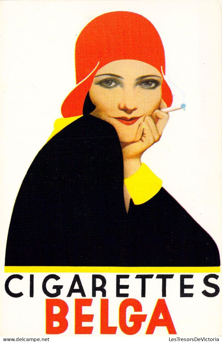 Publicité - Cigarettes Belga - Femme Casquette  - Carte Postale Ancienne - Werbepostkarten