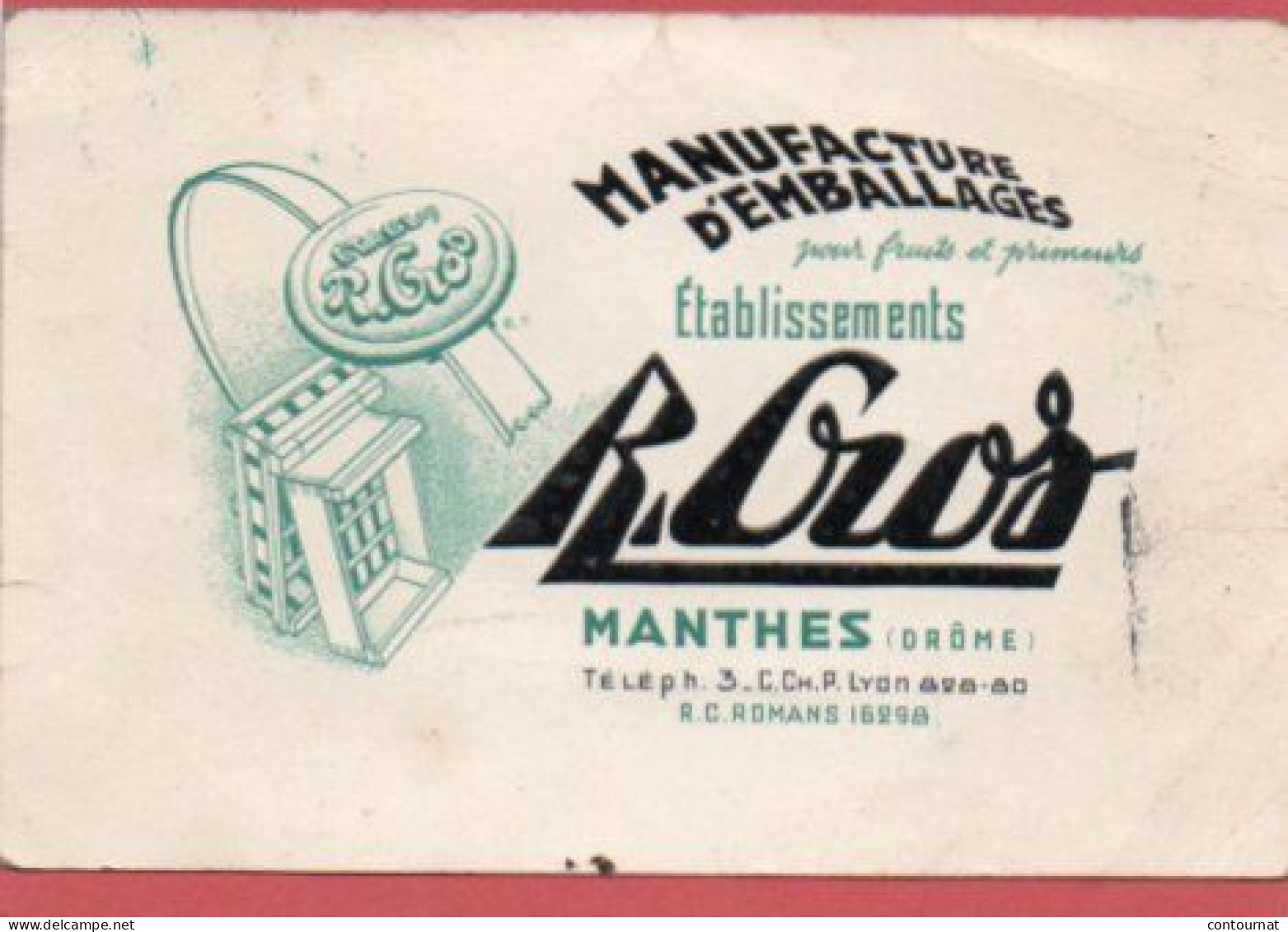 Carte De Visite 26 DROME MANTHES Manufacture D'emballages CROS - F3 - Cartes De Visite