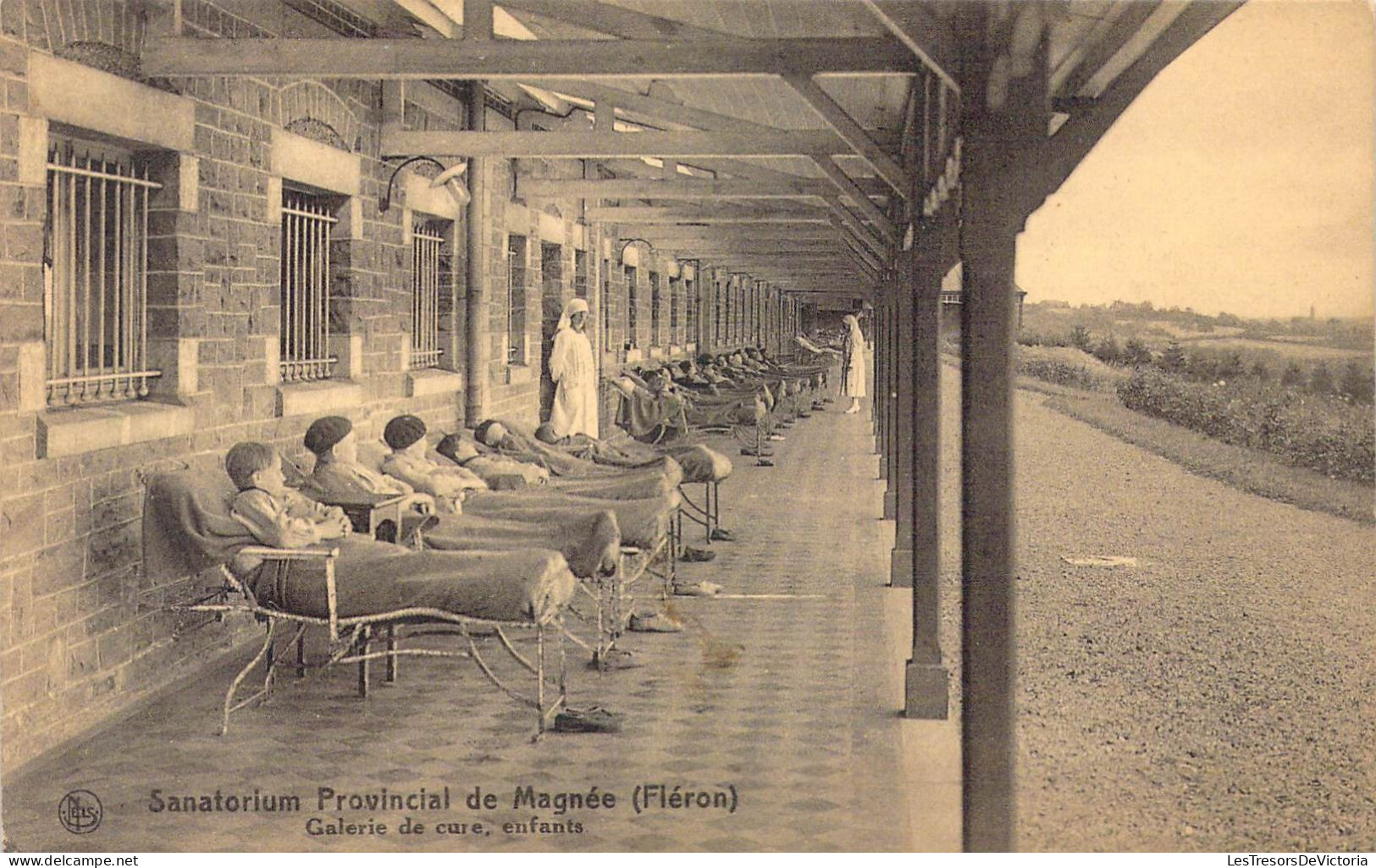 BELGIQUE - Fléron - Sanatorium Provincial De Magnée - Galerie De Cure, Enfants - Carte Postale Ancienne - Fléron