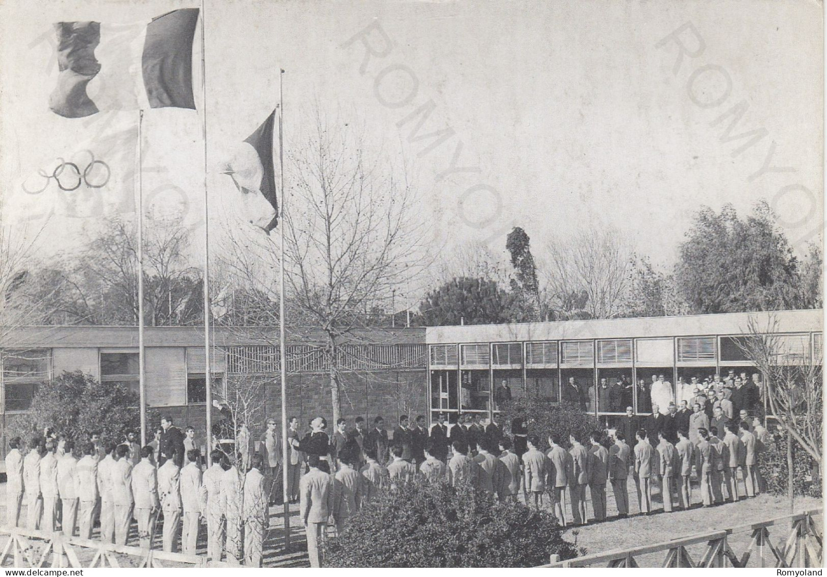 CARTOLINA  ROMA,LAZIO-IN OCCASIONE DEL TRENTRNNALE DALLA SCUOLA DI SPORT-CERIMONIA DELL'ALZABANDIERA-NON VIAGGIATA - Education, Schools And Universities