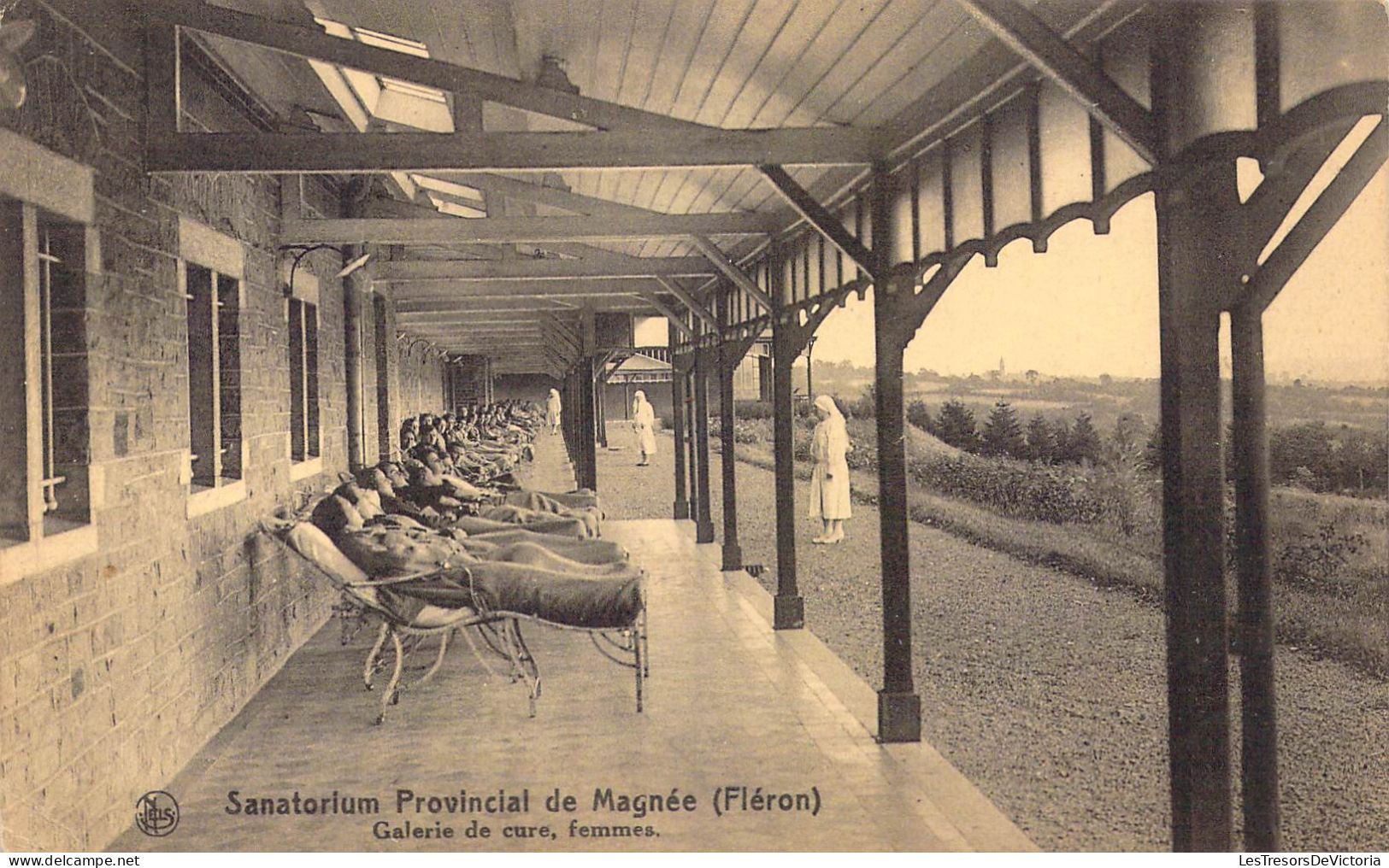 BELGIQUE - Fléron - Sanatorium Provincial De Magnée - Galerie De Cure, Femmes - Carte Postale Ancienne - Fléron