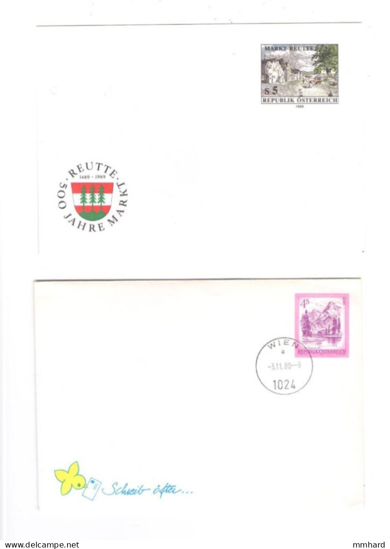 2 Stk Briefumschläge Mit Eindruckmarke 4.- + 5.- Schilling Österreich Austria - Enveloppes