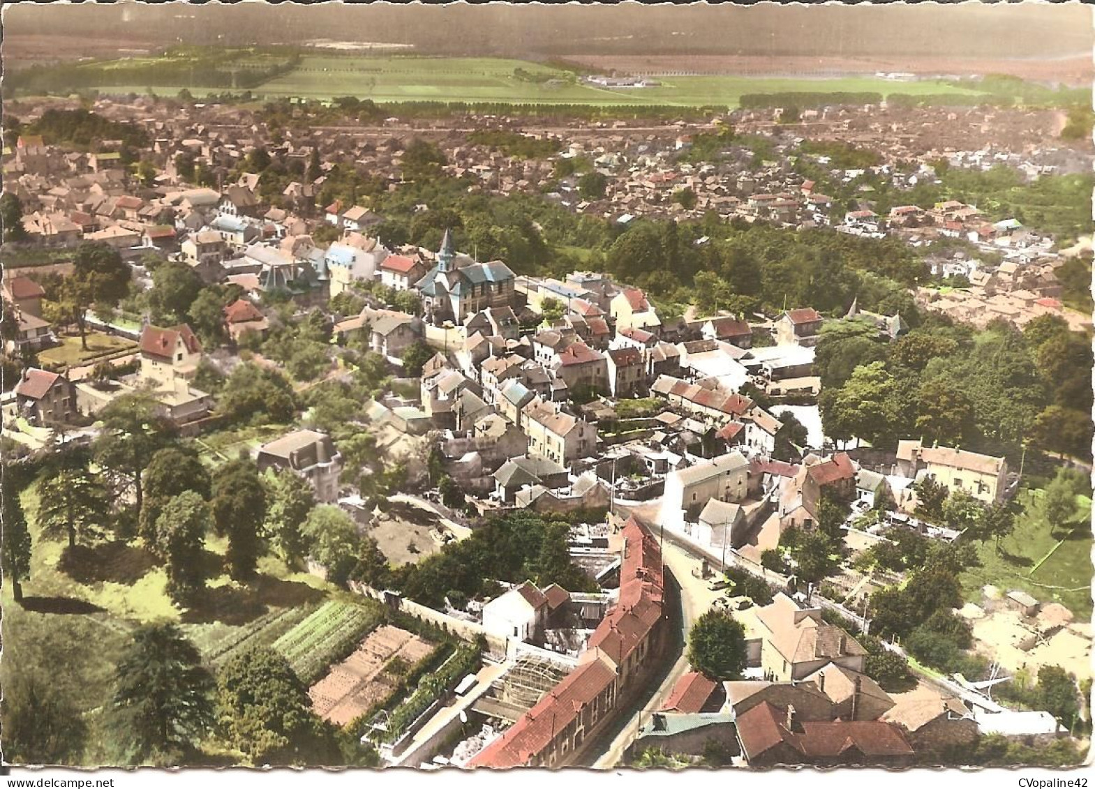 EN AVION AU-DESSUS DE ... MONTIGNY-LES-CORMEILLES (95) Vue Générale (Ed : LAPIE)  CPSM  GF - Montigny Les Cormeilles