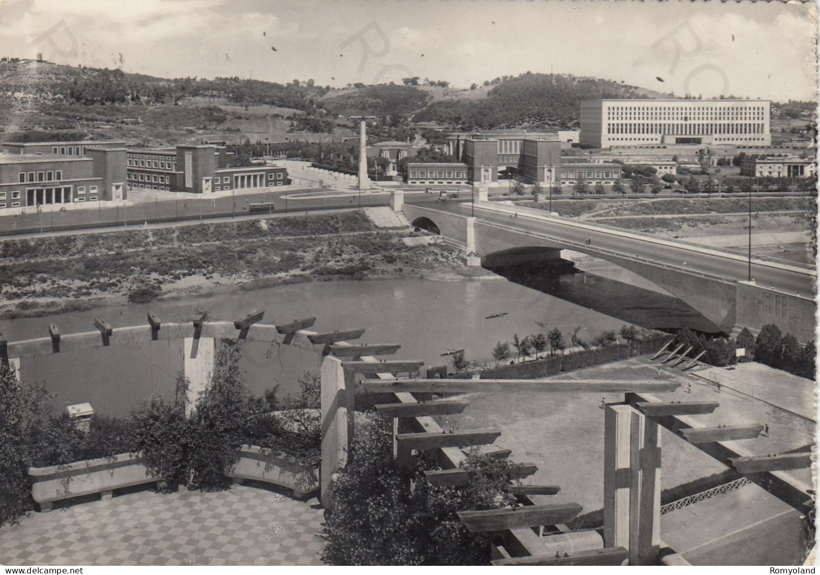 CARTOLINA  ROMA,LAZIO-PANORAMA DEL FORO ITALICO-STORIA,MEMORIA,CULTURA,IMPERO ROMANO,BELLA ITALIA,VIAGGIATA 1957 - Mehransichten, Panoramakarten