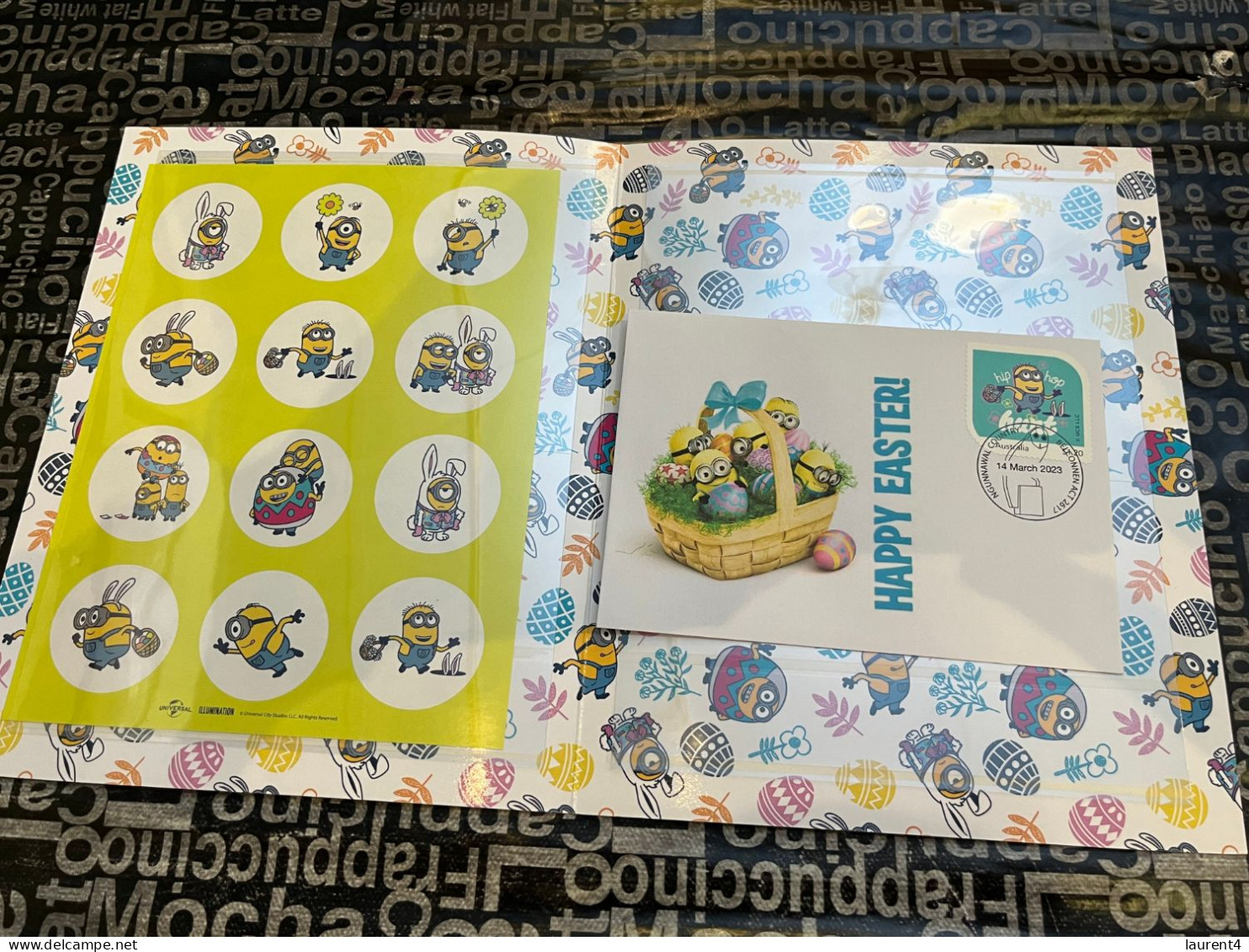 (folder 31-7-2023) Australia Post - 2023 Folder + Easter MINIONS (Presentation Pack + Stickers + Cover) - Presentation Packs