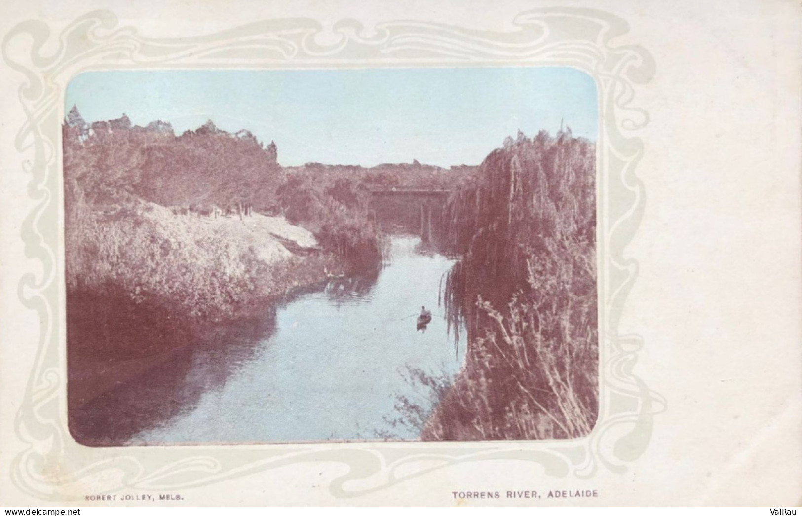 Adelaide - Torrens River - Cadre Art Nouveau - Robert Jolley - CPA Couleur - Adelaide