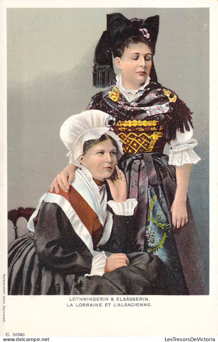 FOLKLORE - COSTUMES - La Lorraine Et L'Alsacienne - Carte Postale Ancienne - Vestuarios