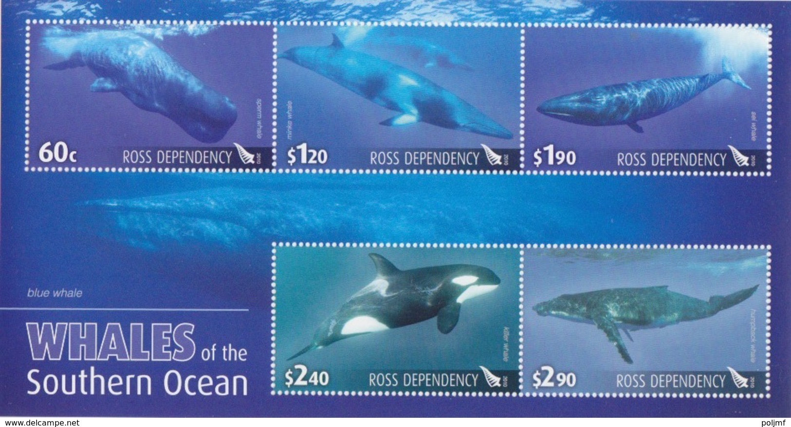 Ross, Bloc N° 2 (Cétacés : Cachalot, Rorqual, Orque, Baleine à Bosse Et De Minke) Neuf ** - Unused Stamps