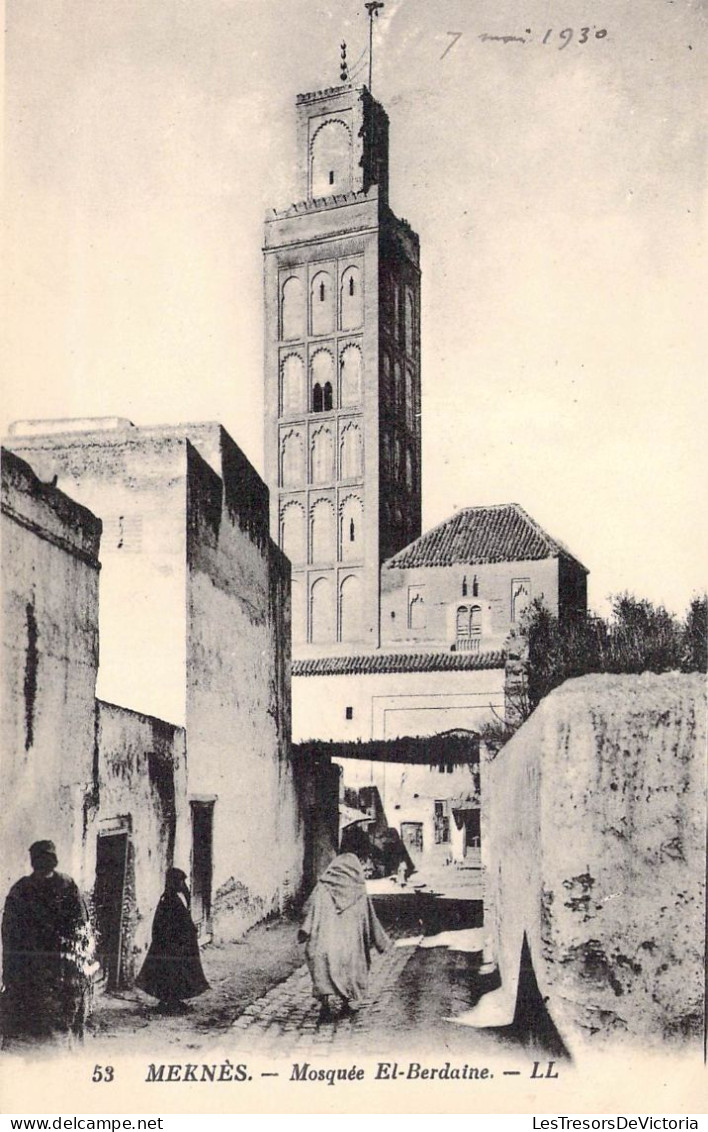 AFRIQUE - MAROC - MEKNES - Mosquée El Berdaine - LL - Carte Postale Ancienne - Meknes