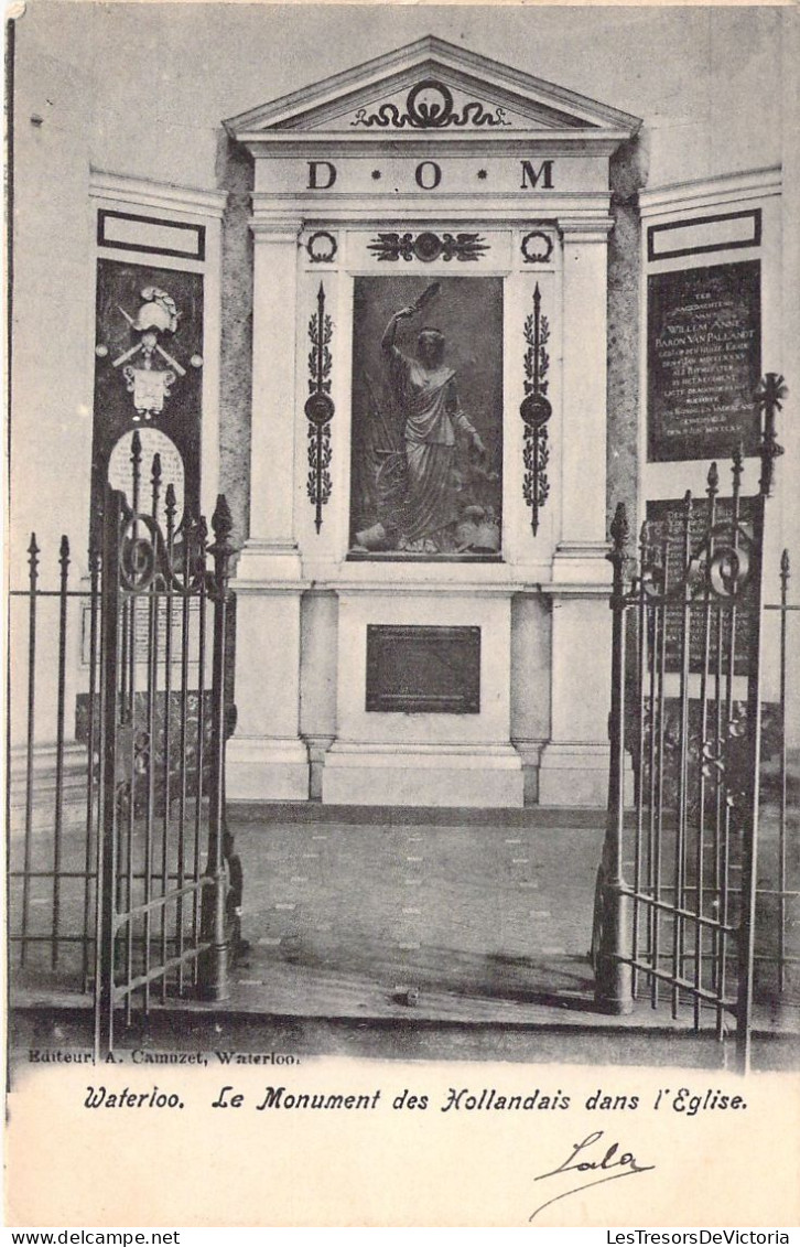 NAPOLEON - Waterloo - Le Monument Des Hollandais Dans L'Eglise - Carte Postale Ancienne - Personnages Historiques