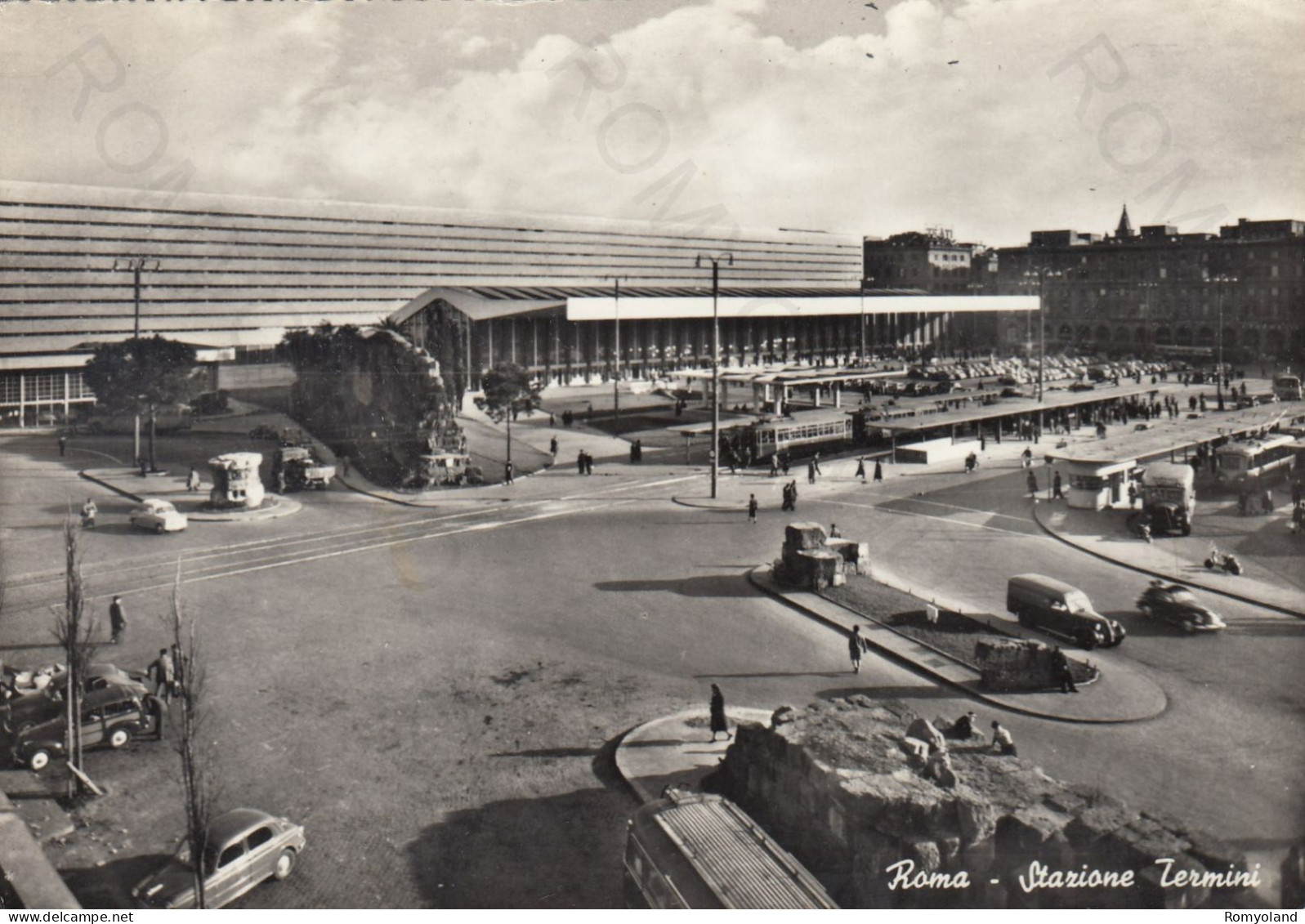 CARTOLINA  ROMA,LAZIO-STAZIONE TERMINI-STORIA,MEMORIA,CULTURA,RELIGIONE,IMPERO ROMANO,BELLA ITALIA,VIAGGIATA 1963 - Stazione Termini